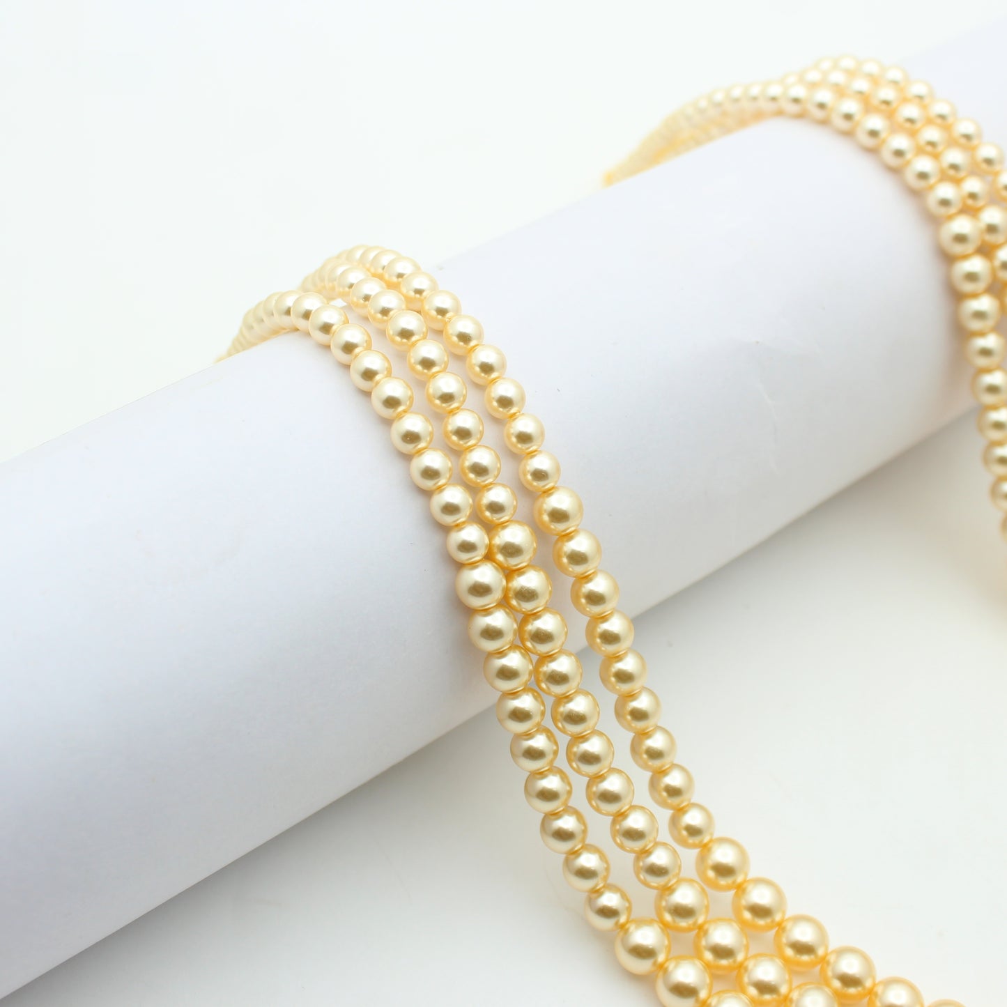 42123 3 Lines Swarovski Pearls Mala (11 Inches)