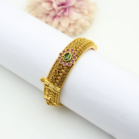 42224 Nakshi Kasulu Multi Stone 1 Pc Openable Bangle