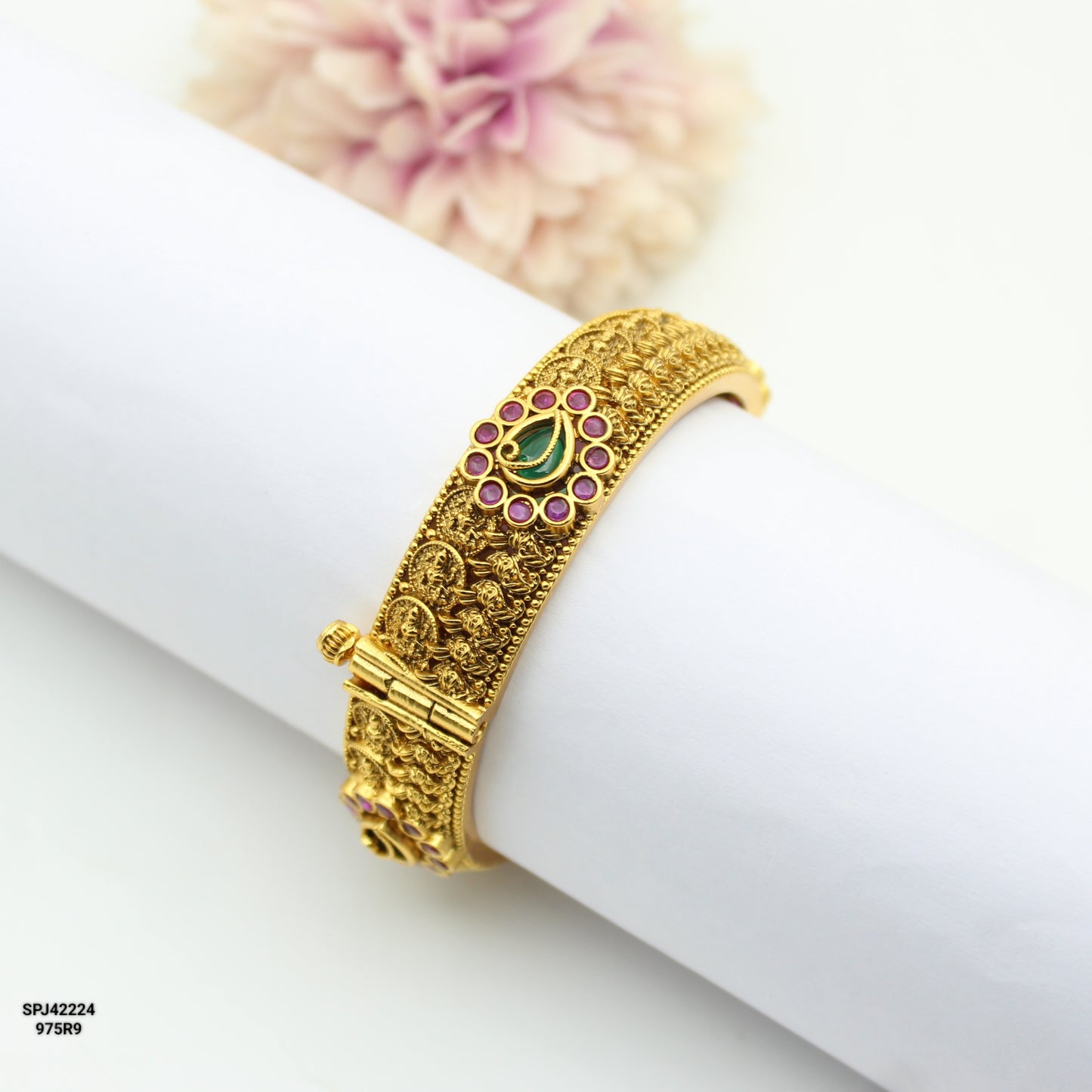 42224 Nakshi Kasulu Multi Stone 1 Pc Openable Bangle