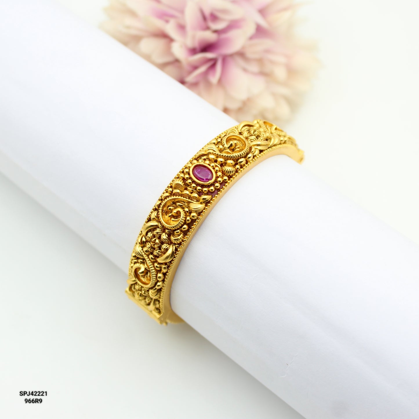 42221 Nakshi Ruby Openable Bangles 1 Pc