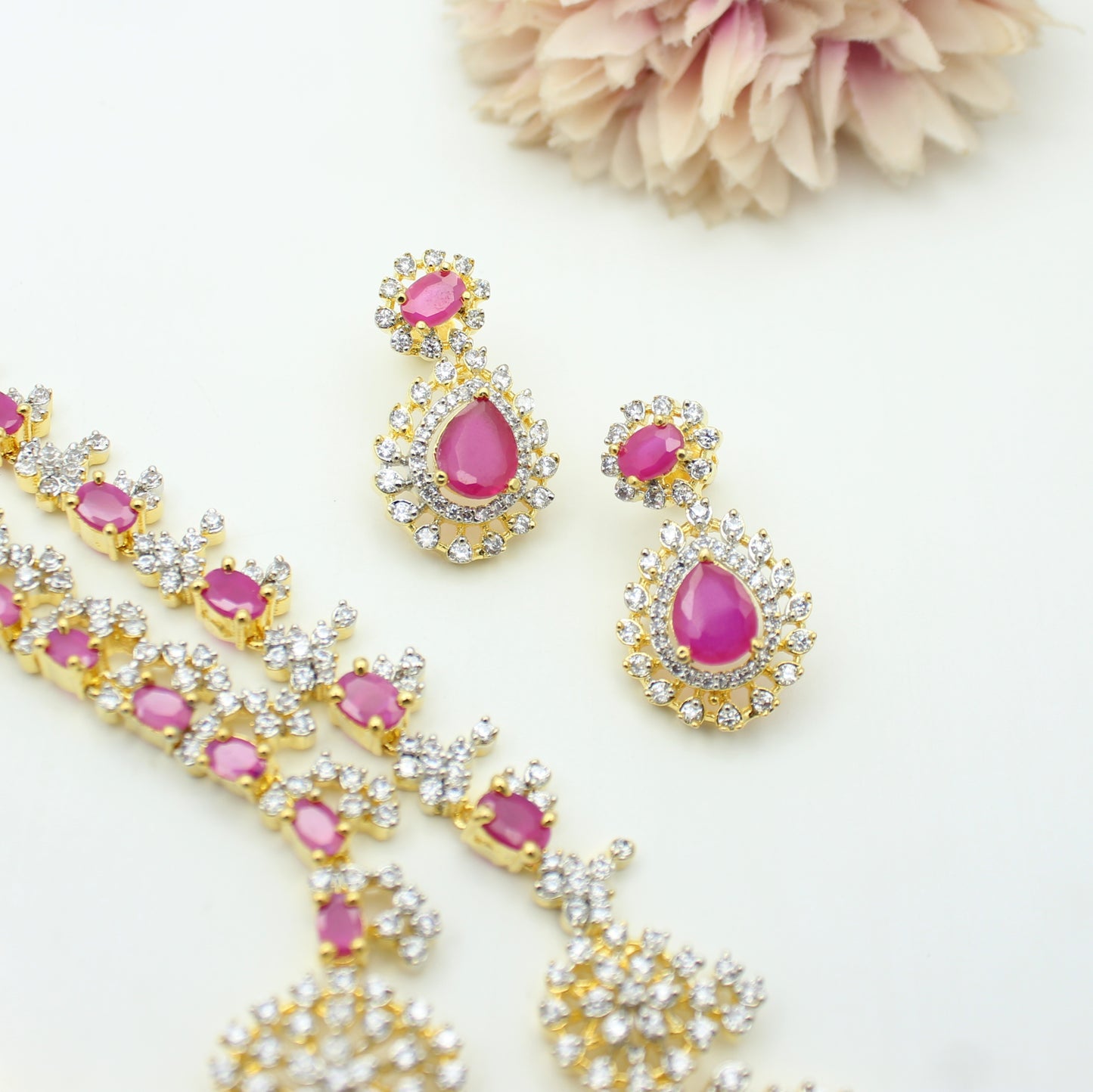 42233 GJ Ruby 2 Layers Necklace