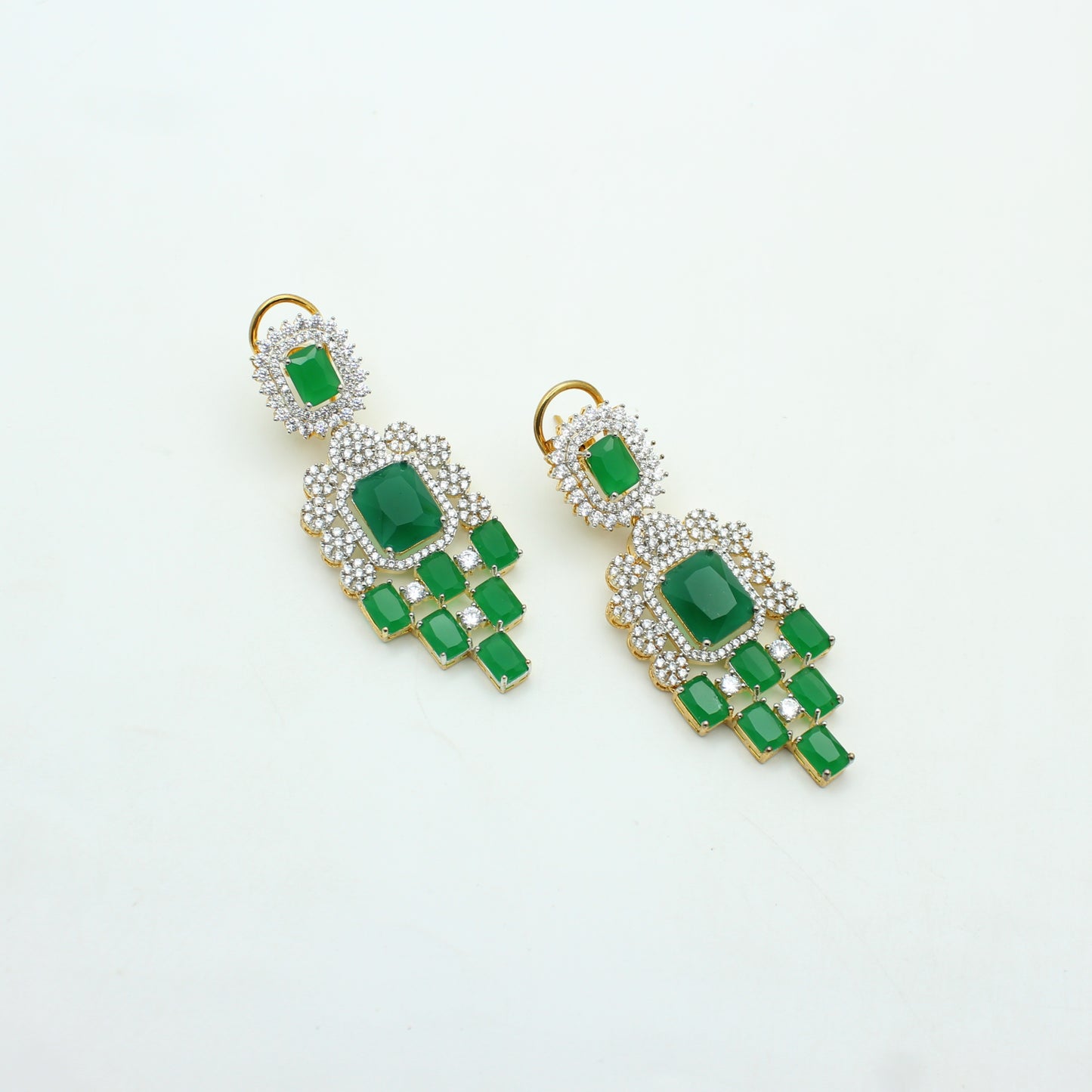 42238 GJ Green Short Necklace Set With Earrings