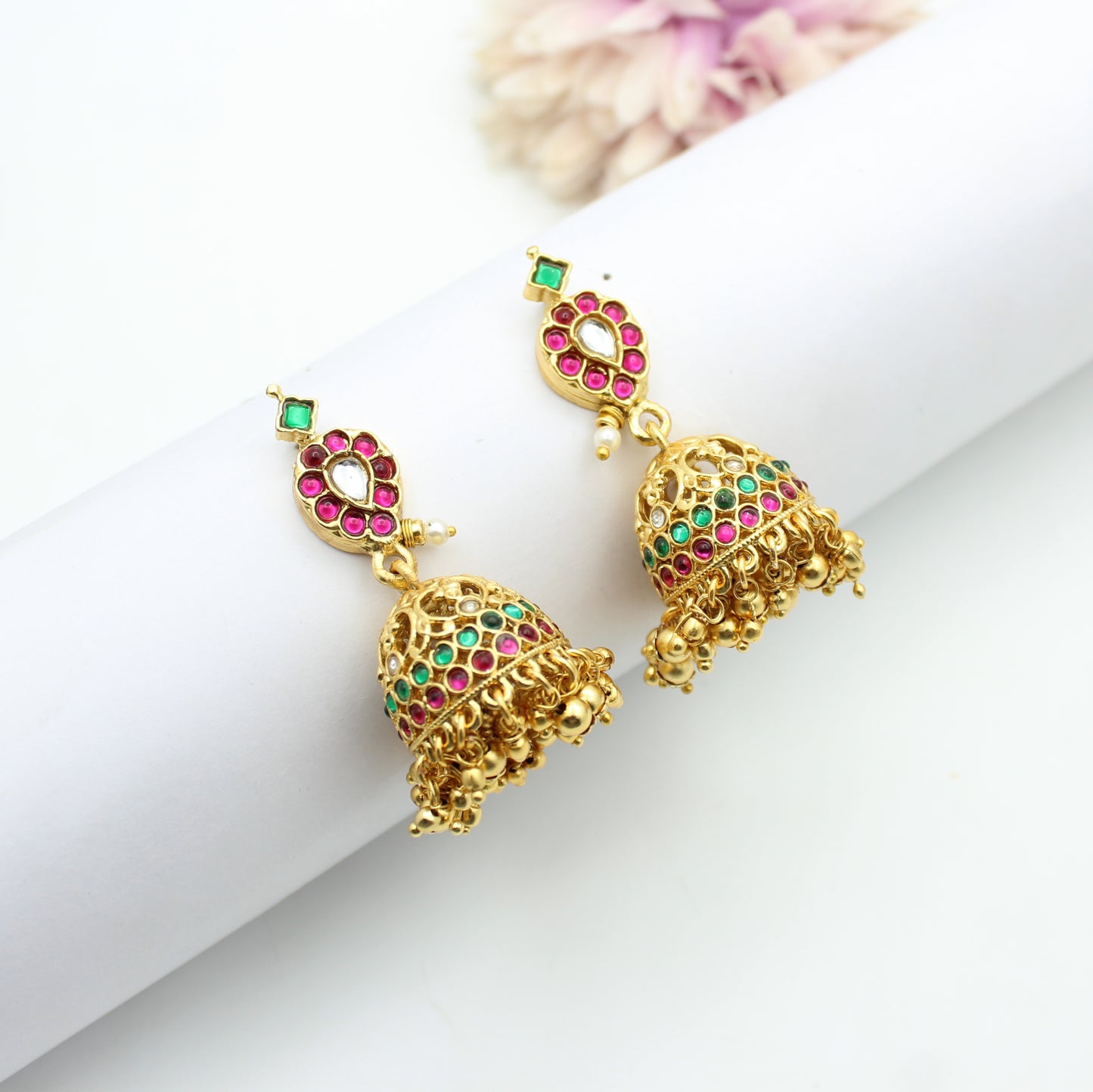 42260 Jadau Look a Like Mango Haaram Necklace With Golden Balls