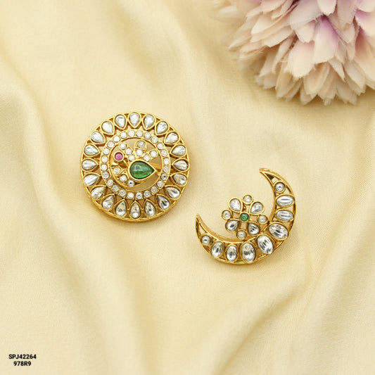 42264 Victorian Peacock Green Stone Suryudu & Chandrudu