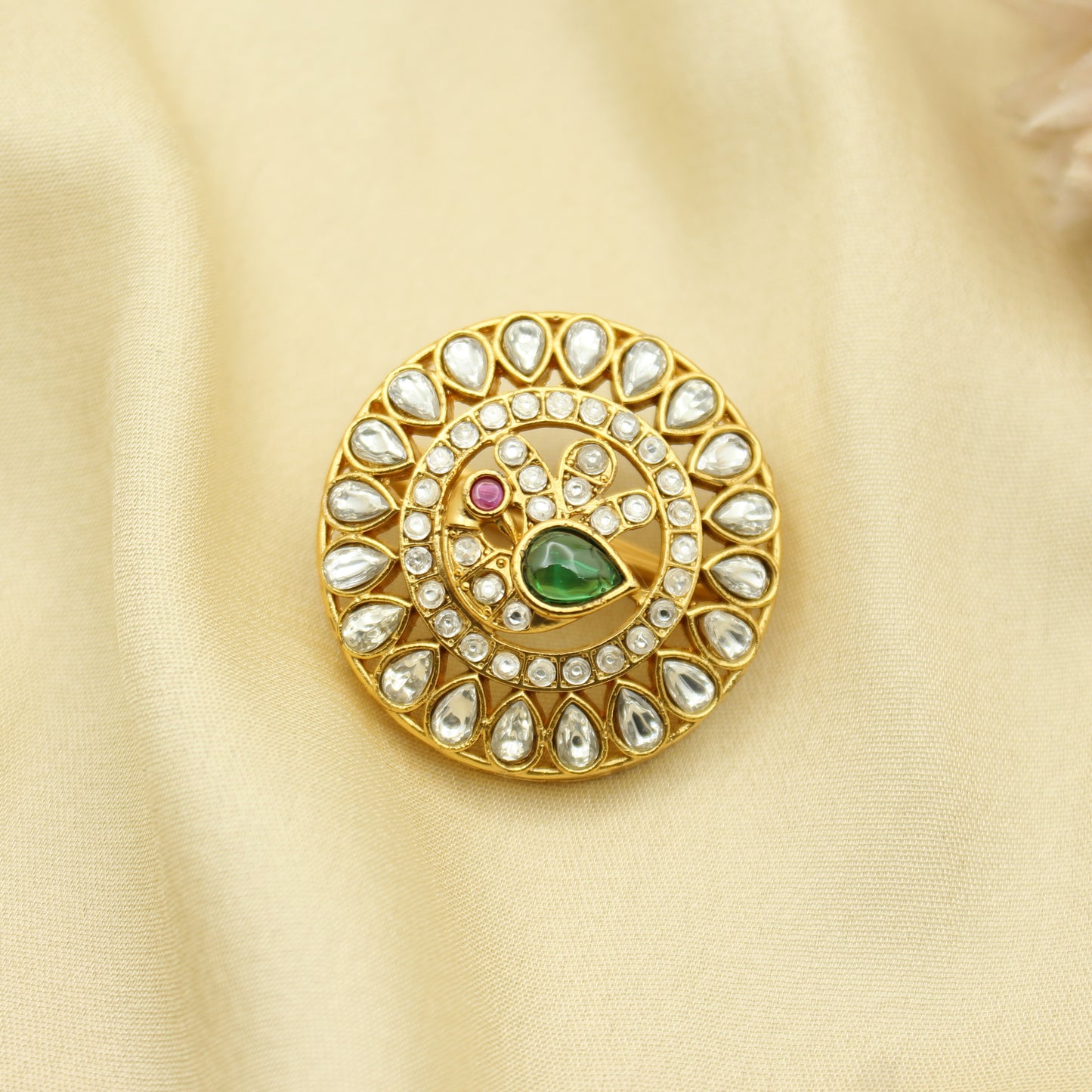 42264 Victorian Peacock Green Stone Suryudu & Chandrudu