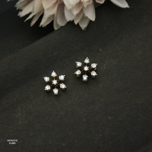 42270 Diamond Look Small Star Studs With Push Back