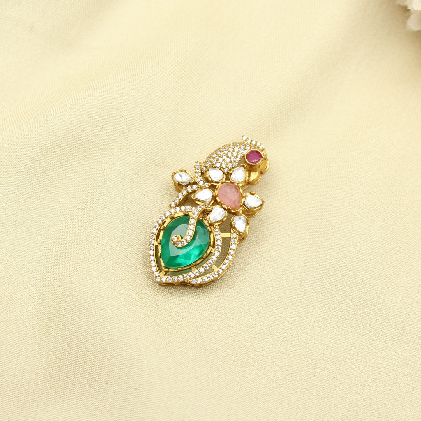 42283 Moissanite Multi Parrot Pendant Set