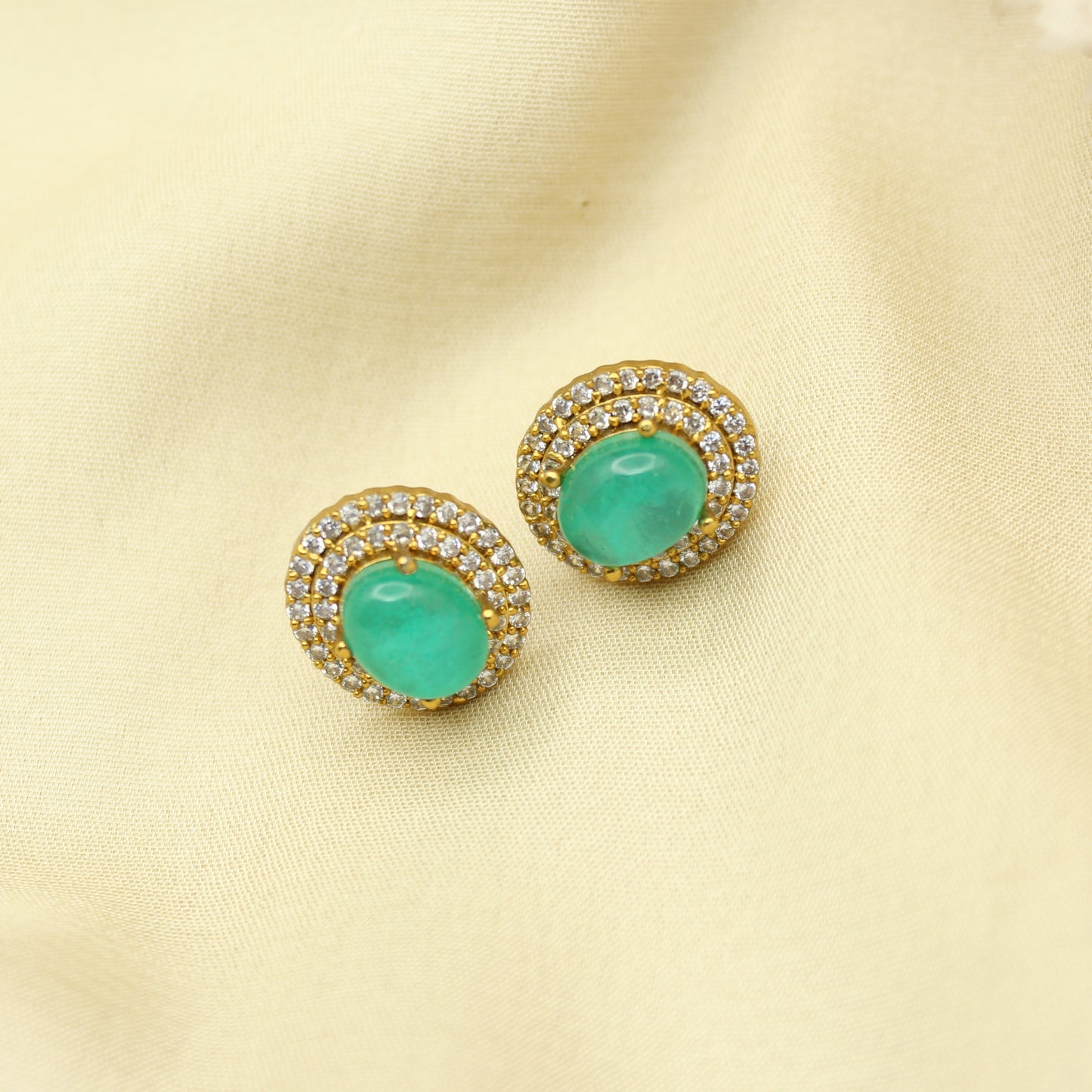 40769 Victorian Duplet Stone Pendant Set Mint Green