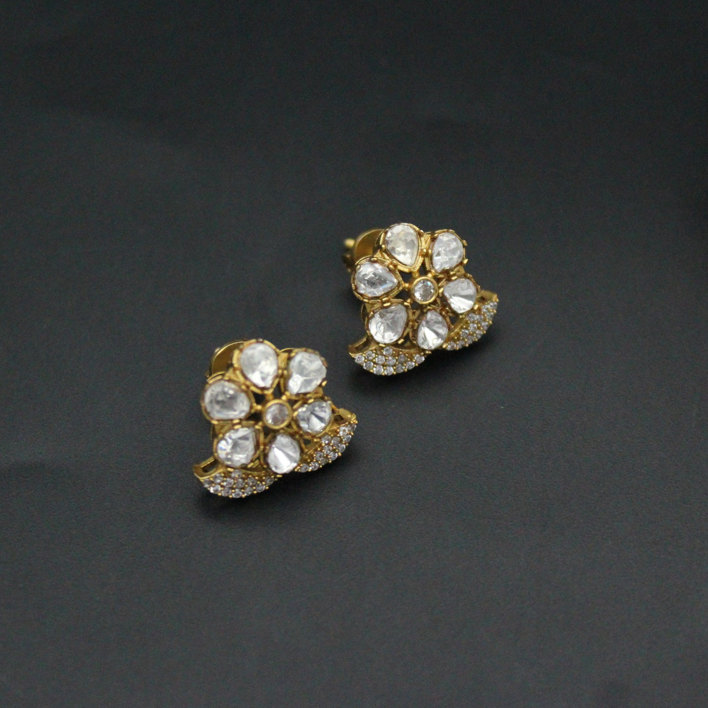42292 Victorian Moissanite Multi Peacock Pendant Set With Screw Back Earrings
