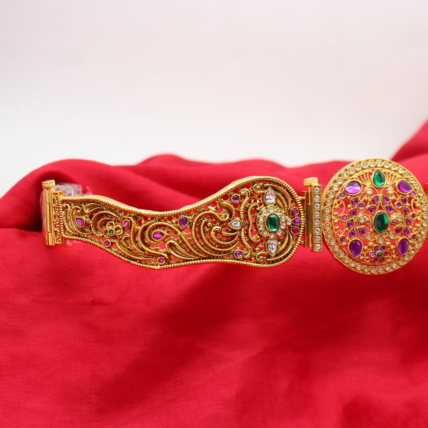 Jadau Nakshi Double Peacock Full Multi Vaddanam