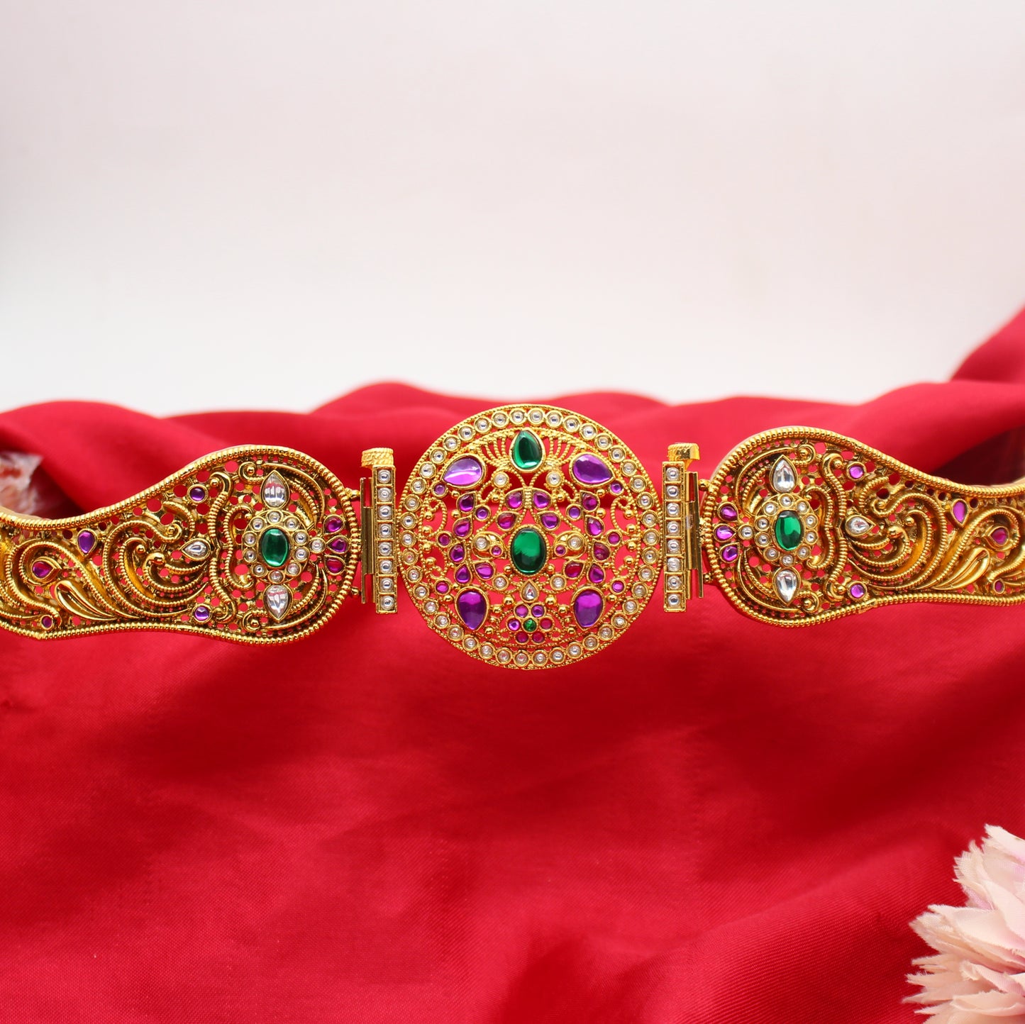 Jadau Nakshi Double Peacock Full Multi Vaddanam