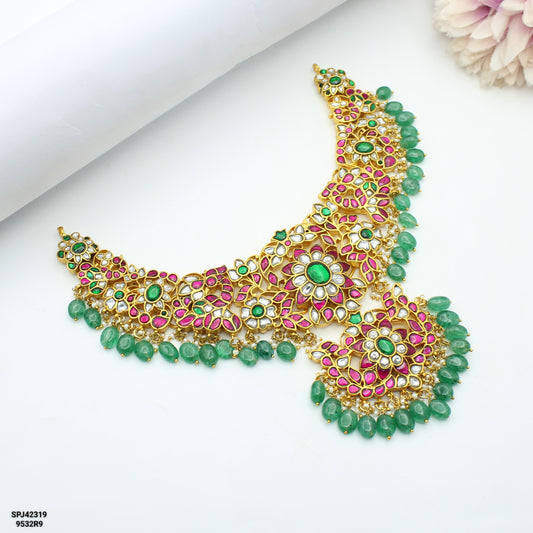 42319 Jadau Multi Flower Necklace