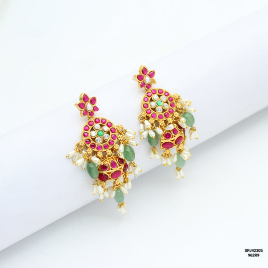 42305 Jadau Rice Pearls Earrings