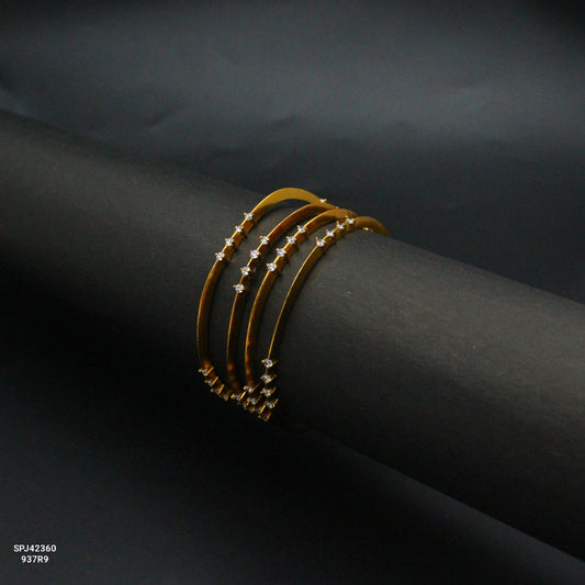 42360 CZ White Stone 4 Piece Bangles