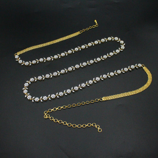 42398 Diamond Look Floral Chain Vaddanam