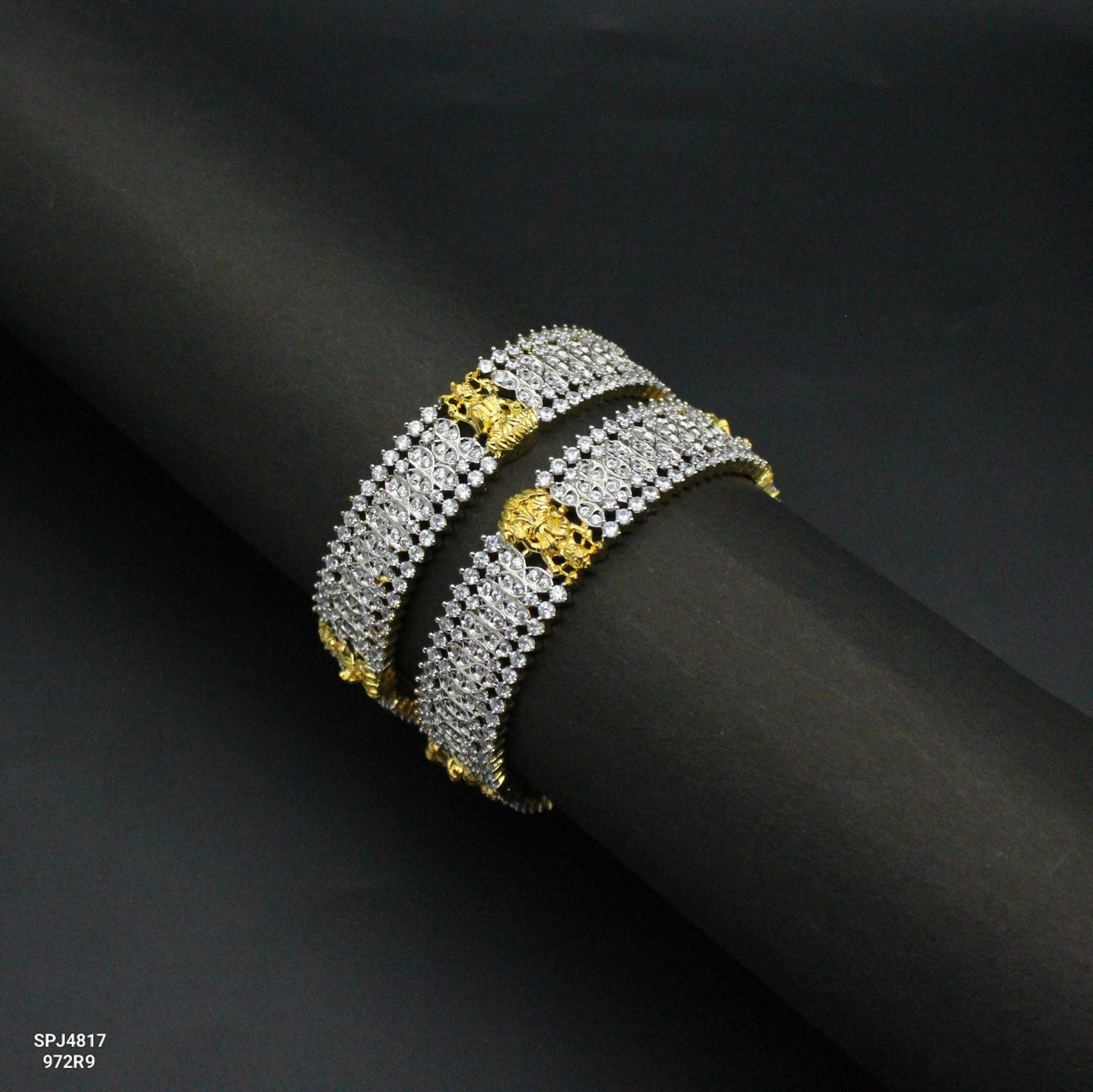 4817 Laxmi Motif Diamond Look Bangles
