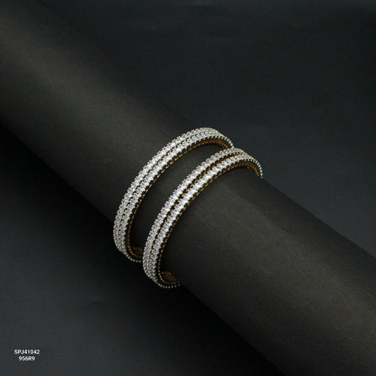 41042 Diamond Look 4 Piece Bangles Full White