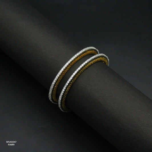 42247 Full White Diamond Look Bangles