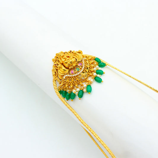 42426 Nakshi Laxmi Arra Vanki Green Beads