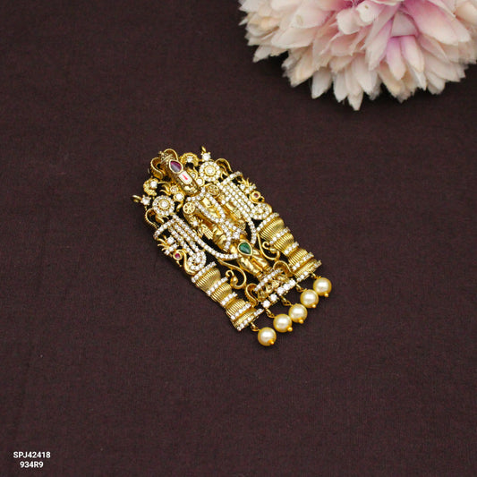 42418 White Tirupati Balaji Locket With Non-Openable Hook