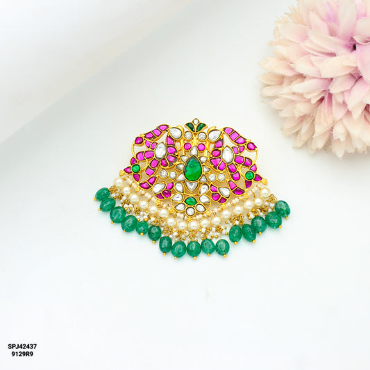 42437 Jadau Double Peacock Locket Openable