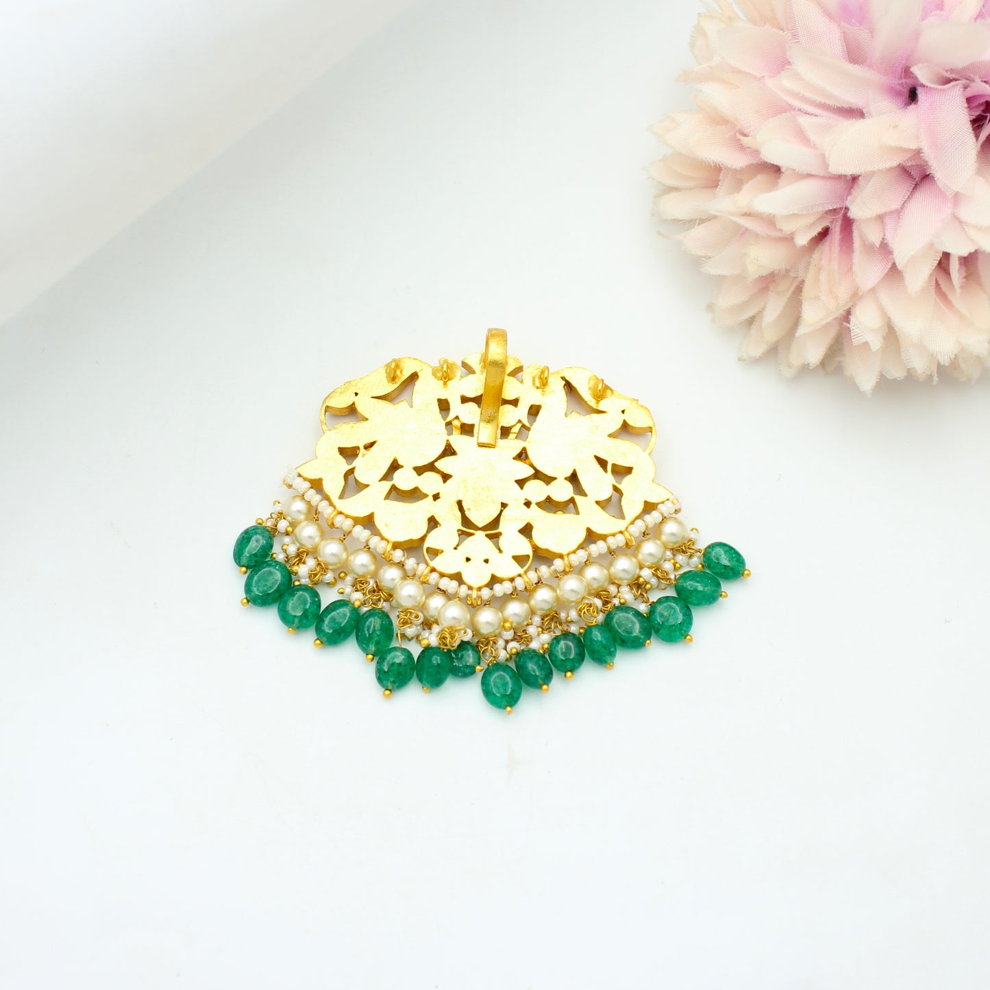 42437 Jadau Double Peacock Locket Openable