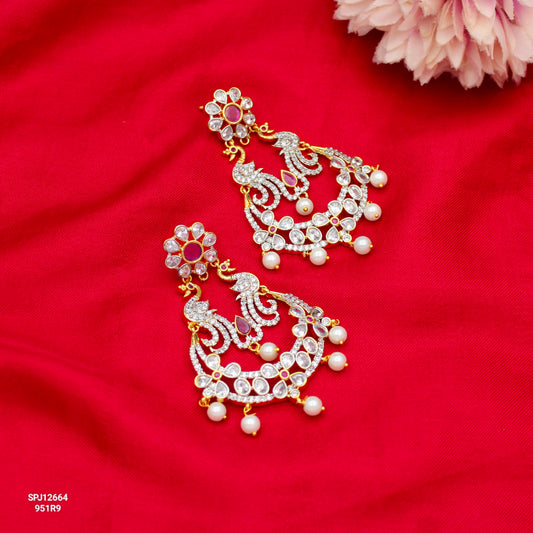 12664 Diamond Look Peacock Chandbali