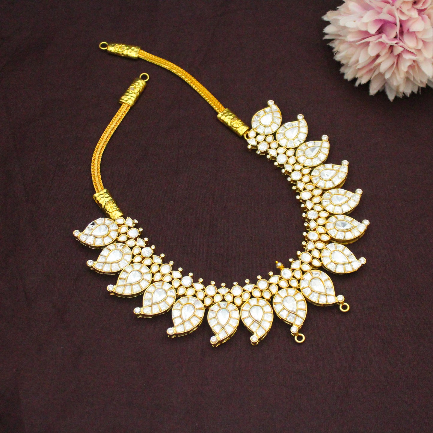 42466 Moissanite Mango Short Mid-Length Necklace With Detachable Locket