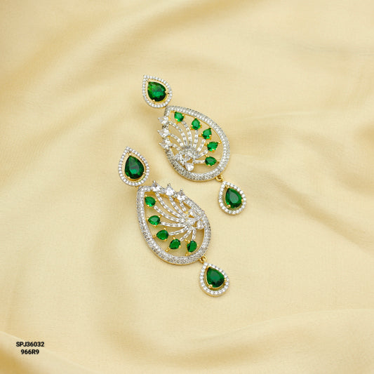 36032 GJ Earrings Green