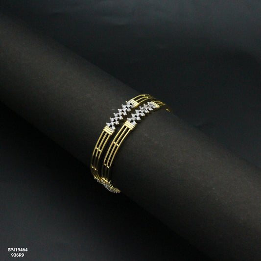 19464 Diamond Look 3 Lines Bangles
