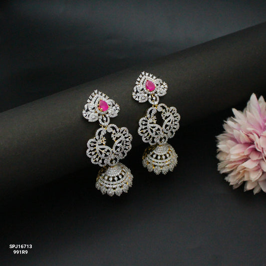 16713 Diamond Look Changeable Jhumkas
