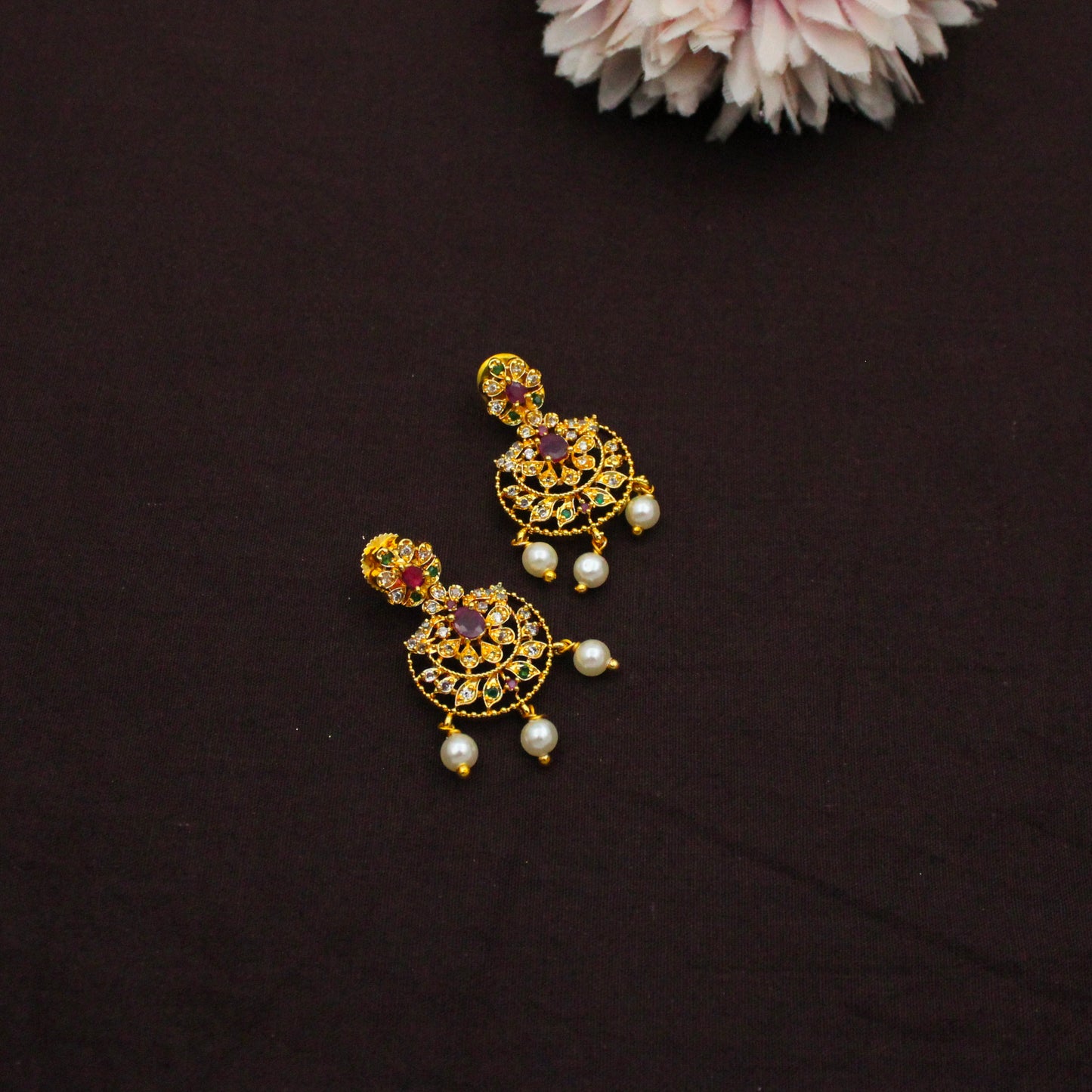 21546 Ruby Stone Combo Necklace Set