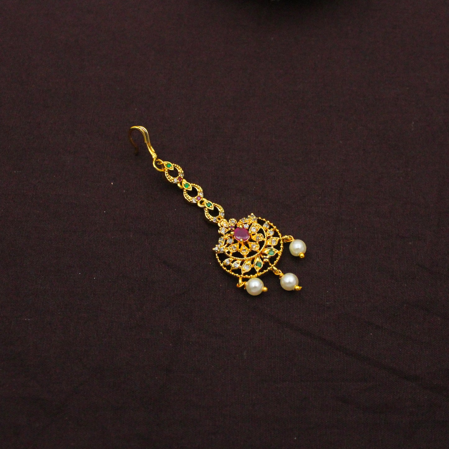 21546 Ruby Stone Combo Necklace Set
