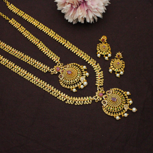 21548 Multi Stone Combo Necklace Set
