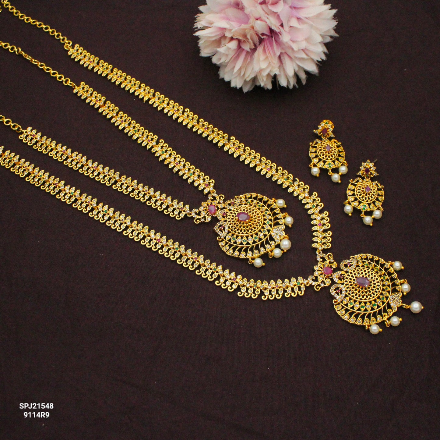 21548 Multi Stone Combo Necklace Set