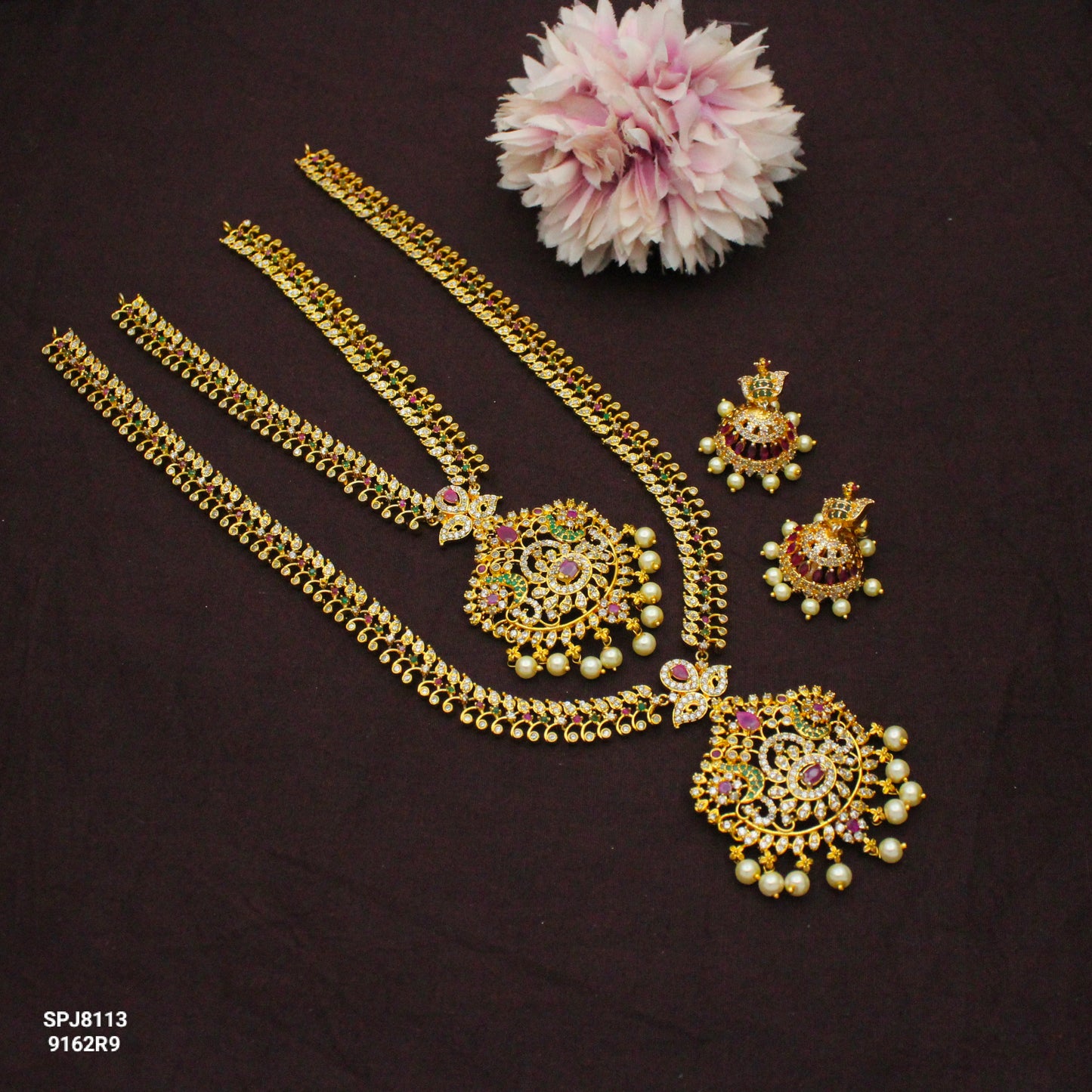 8113 CZ Multi Stone Combo Necklace Set