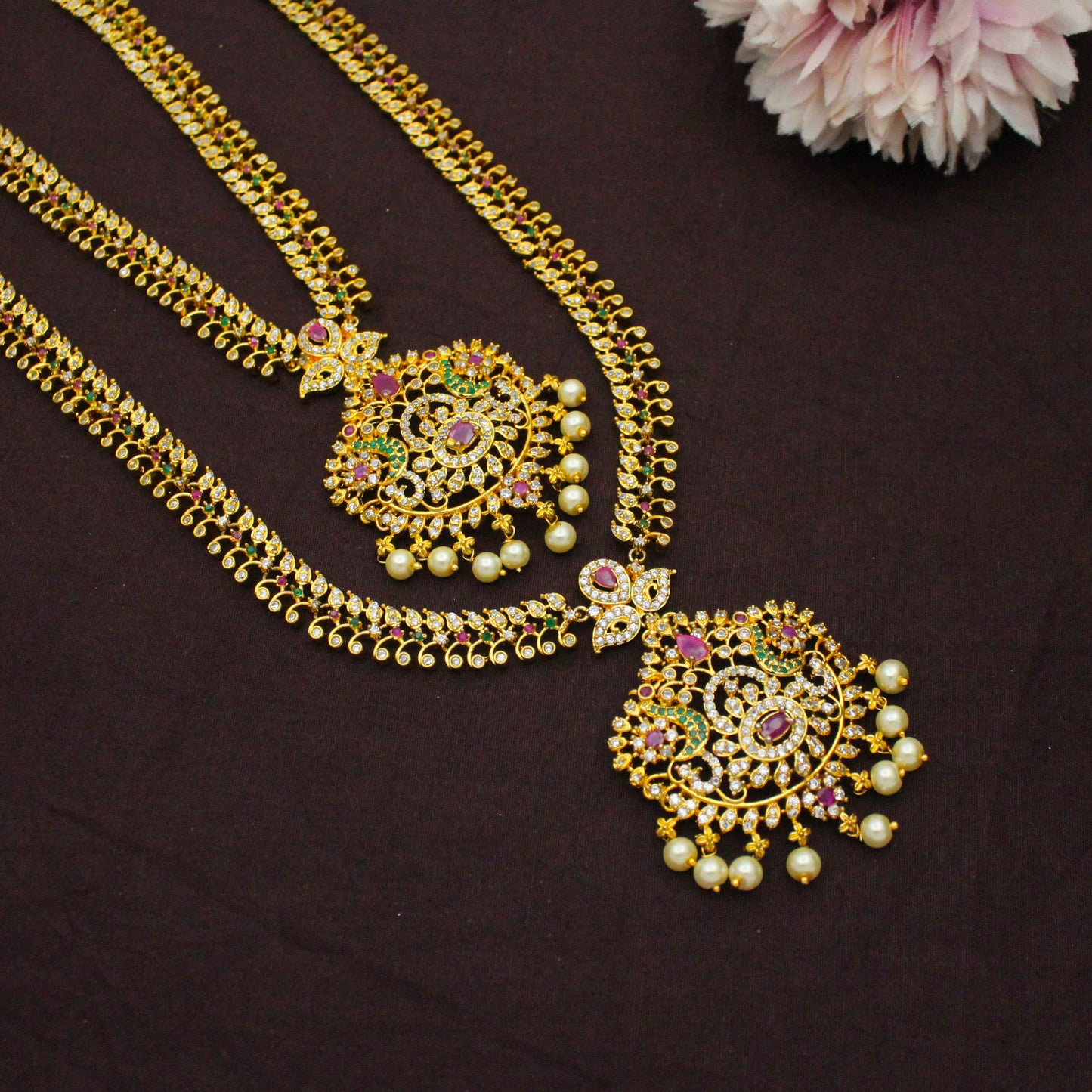 8113 CZ Multi Stone Combo Necklace Set