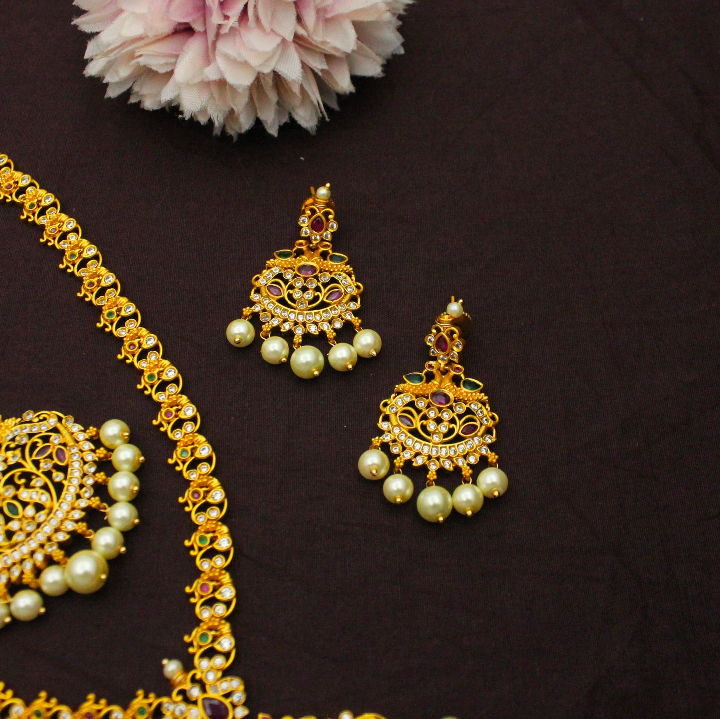 9569 Peacock Multi Combo Necklace Set