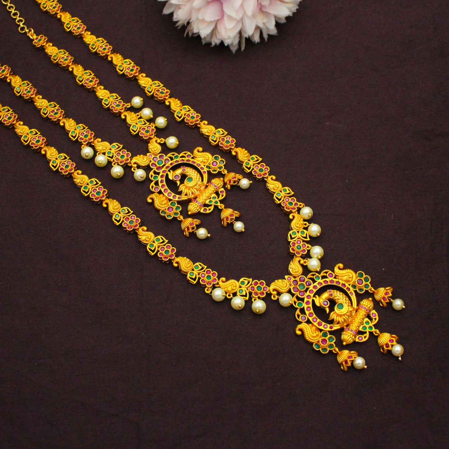 9580 Peacock Multi Combo Necklace Set