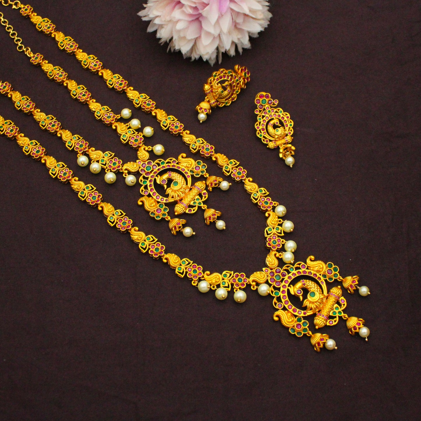 9580 Peacock Multi Combo Necklace Set