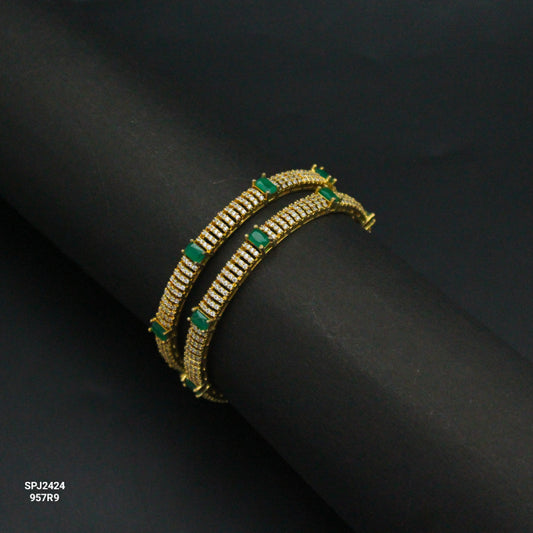 2424 AD Emerald Stone Bangles 2'8