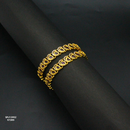 13952 Red Stone Mango Bangle 2'6