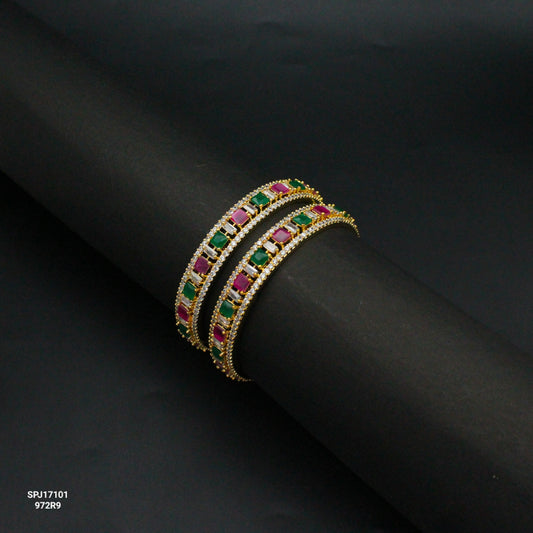 17101 GP Square Stone Multi Bangles 2'8