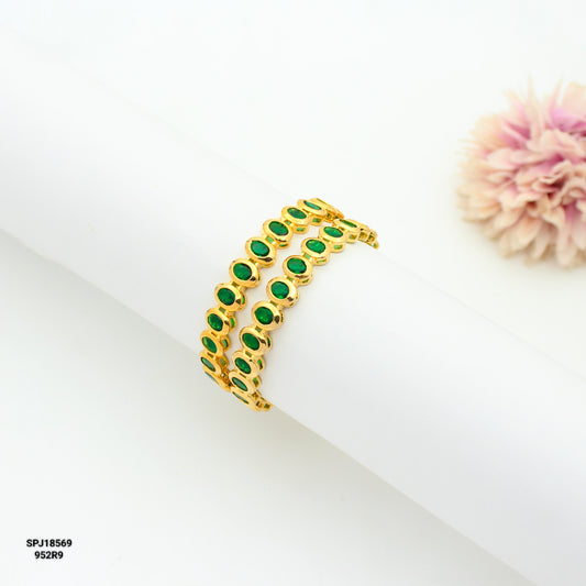 18570 GP Green Stone Bangles 2'4