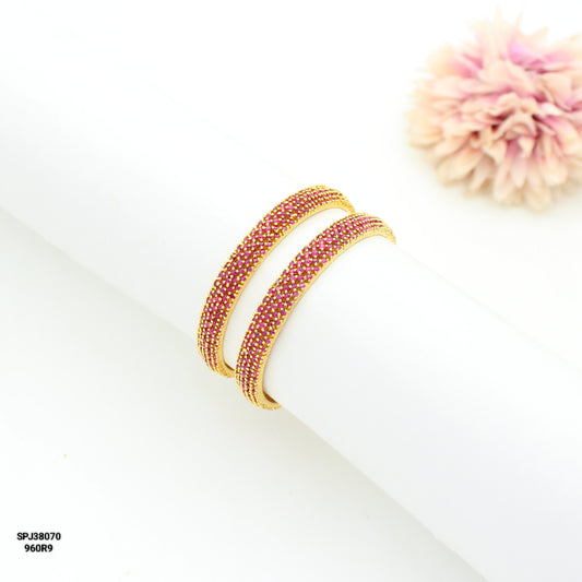 38070 GP CZ Stones Red Bangles 2'4