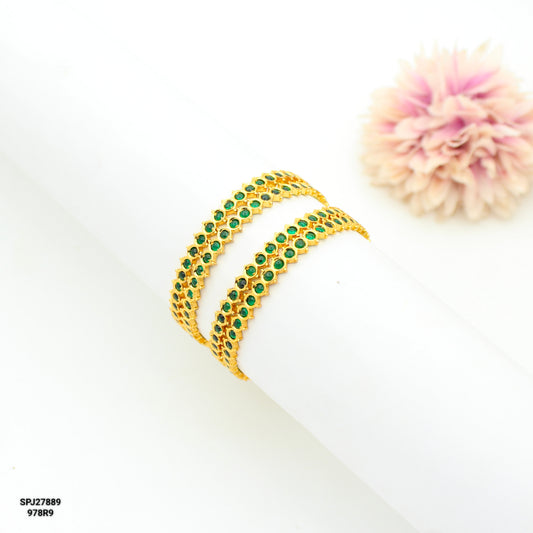 27889 GP 4 Pieces Green Bangles 2'4