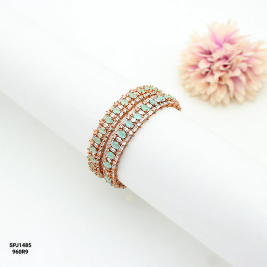 1485 GP Rose Gold Bangles Mint Blue