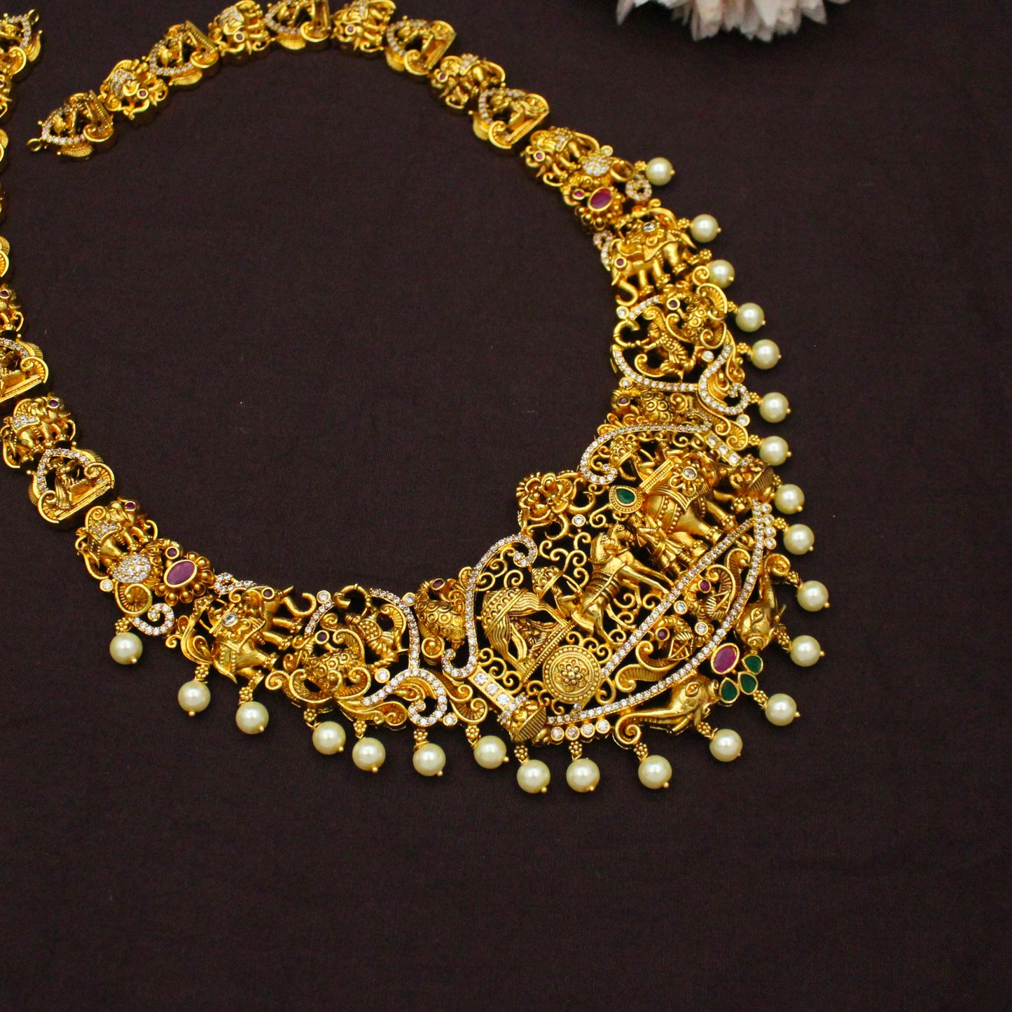 42167 Nakshi Necklace Set With Screw Back Earrings