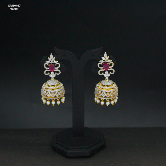 39467 GJ red jhumki