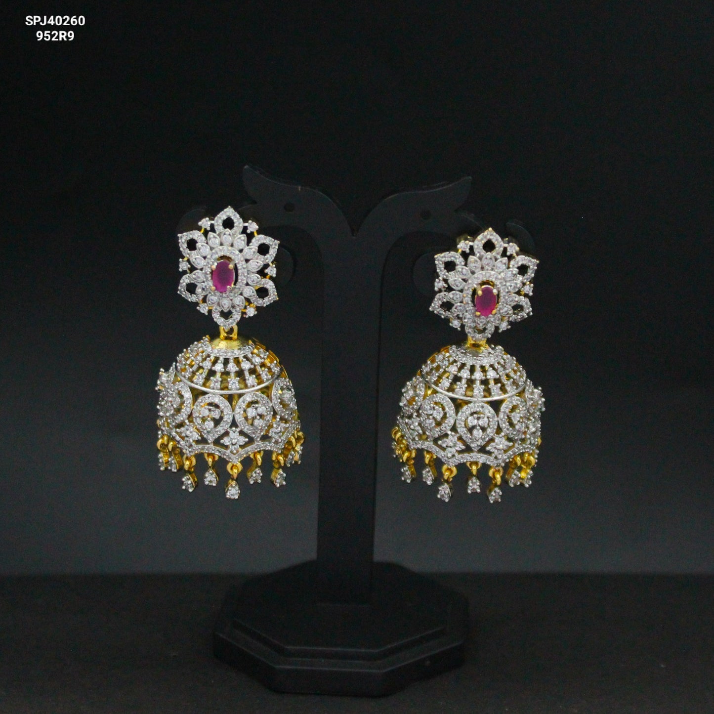 40260 GJ Ruby stone jhumki